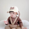 G.DUCKKIDS小黃鴨嬰兒帽子春秋款女寶寶蝴蝶結漁夫帽遮陽(yáng)防風(fēng)嬰幼兒公主小月 米白色 3-12個(gè)月(帽圍42-45cm)僅供參考 曬單實(shí)拍圖