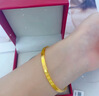 勞梭生日禮物黃金手鐲純金999足金實(shí)心素圈硬金轉運金鐲子女友 金重/20克多退少補(圈口54-60） 曬單實(shí)拍圖