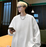 雪萊瓊斯（Shelley Jones）潮牌高級感衛衣男春秋季長(cháng)袖t恤青少年v領(lǐng)內搭打底衫寬松休閑外套 白色 XL [建議125-145斤] 曬單實(shí)拍圖