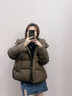 玖姿·安娜蔻經(jīng)典休閑活力顆粒毛拼接鴨絨面包羽絨服女2024冬款 深咖啡 S 曬單實(shí)拍圖