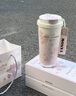 Vanow鍍鈦保溫杯女士新款高顏值雙飲鈦杯小巧便攜定制禮物水杯子 花見櫻落500ml【禮盒+鍍鈦內(nèi)膽】 曬單實(shí)拍圖