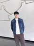 增致牛仔男士牛仔外套男2025春秋男款長(cháng)袖上衣男休閑丹寧工裝夾克外衣 曬單實(shí)拍圖