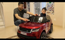 大可（dake）路虎帶MP4兒童電動(dòng)汽車(chē)四驅可坐大雙人2座寶寶小孩四輪遙控越野車(chē) 中號烤漆紅：MP3軟輪皮座+四驅搖擺藍牙+儲物箱 曬單實(shí)拍圖