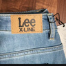 Lee411舒適高腰小直腳中深藍(lán)色女牛仔褲潮 曬單實(shí)拍圖
