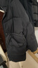 艾萊依（ERAL）收腰女士羽絨服仿羊羔毛拼接雙層領(lǐng)羽絨服鴨絨通勤百搭連帽外套 炭黑 M 160【建議110-130斤】 曬單實(shí)拍圖
