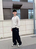 LI-NING KIDS李寧兒童褲子男大童運(yùn)動(dòng)褲青少年長(zhǎng)褲初中高中百搭寬松學(xué)生休閑褲 黑色直筒褲【微彈寬松】 170 曬單實(shí)拍圖