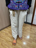 衣瑾帛社棉褲女冬季外穿中國風(fēng)復古闊腿休閑褲女寬松百搭提花棉麻夾棉長(cháng)褲 杏色 均碼 - 尺碼備注 曬單實(shí)拍圖