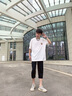 YOOOURTHING七分褲男夏季冰絲薄款休閑短褲男直筒寬松大碼運動(dòng)潮流短褲男 黑色 XL (建議120-145斤) 曬單實(shí)拍圖
