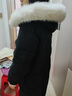 雪中飛羽絨服女秋冬長(cháng)款連帽大毛領(lǐng)寬松保暖外套女 黑色 160/84A  曬單實(shí)拍圖