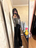 衣然呈品美式復(fù)古牛仔褲女士夏季新款高腰寬松顯瘦小個子闊腿微喇長褲子女 深藍色 M 【建議95-110斤】 曬單實拍圖