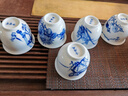 瓷都窯火景德鎮陶瓷蘭品茗杯 手繪青花瓷功夫茶杯子茶具白瓷茶盞碗小單杯 荷花【60ML】 曬單實(shí)拍圖