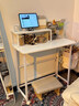 伊思家折疊書(shū)桌書(shū)柜一體小戶(hù)型家用收納寫(xiě)字桌簡(jiǎn)易電腦桌可移動(dòng)床邊桌子 【滑輪折疊款】100*50cm 曬單實(shí)拍圖