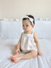 Aengbay昂貝 包屁衣夏嬰兒竹纖維新生兒哈衣夏衣服寶寶吊帶背心連體衣 白色 80cm 曬單實(shí)拍圖