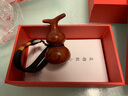 莆匠 印度小葉紫檀木雕葫蘆手把件掛件汽車掛飾紅木工藝禮品 生日禮物 葉子葫蘆 約30*30*48mm 曬單實(shí)拍圖