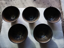 古石尊 主人杯鎏金茶杯粗陶手工品茗杯日式窯變茶盞茶具斗笠杯子功夫茶 窯變鎏金杯   花瓣杯 曬單實(shí)拍圖