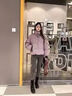 瑪嬌媚（Majiaomei）羽絨棉服外套女短款2025年冬季新款加厚面包服小個(gè)子學(xué)生上衣女 香芋紫 S 曬單實(shí)拍圖