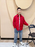 皮爾卡丹（pierre cardin）兒童裝男童拜年服唐裝外套2025新款國風(fēng)漢服蛇年秋冬季紅色本命年 中國紅 120 曬單實(shí)拍圖