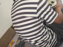 棉致復古個(gè)性休閑條紋拼色短袖t恤男夏裝大碼寬松運動(dòng)百搭款 灰色 XL_[建議120-135斤] 曬單實(shí)拍圖