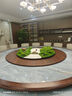 酒店圓桌中間裝飾擺件轉盤(pán)微景觀(guān)植物造景盆景擺花餐桌沙盤(pán)裝飾花 迎客松 120厘米直徑 曬單實(shí)拍圖