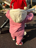 麥拉貝拉嬰兒羽絨服連體衣可愛(ài)男女寶寶冬季三防保暖爬服卡通哈衣 粉色 80 曬單實(shí)拍圖
