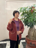 俞兆林媽媽裝春秋季翻領(lǐng)外套中老年大碼呢子褂洋氣女裝新款時(shí)尚上衣開(kāi)衫 楓葉紅 M  建議90-105斤 曬單實(shí)拍圖