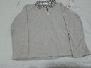 皮爾卡丹（pierre cardin）24年新款純棉長(cháng)袖T恤女春秋新款大尺碼老媽裝POLO翻領(lǐng)外穿上衣 接拼-灰色 3XL 建議135-150斤 曬單實(shí)拍圖