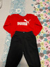 彪馬（PUMA）男女童衛(wèi)衣運(yùn)動(dòng)服套裝兒童套服大童休閑舒適透氣運(yùn)動(dòng)褲子672598 鮮紅色 100 cm 曬單實(shí)拍圖