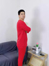 浪莎紅色保暖內(nèi)衣男本命年秋冬季100%純棉秋衣秋褲套裝中老年蛇年禮物 純棉4件套1秋衣1秋褲1內(nèi)褲1襪 L (170) 【男款】 曬單實拍圖