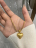 歐顏黃金愛心項鏈女新款999足金心形時尚套鏈鎖骨鏈生日禮物送女友 黃金愛心項鏈訂金 曬單實拍圖