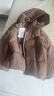 鴨鴨秋冬新品短款羽絨服女加厚立領(lǐng)連帽面包服寬松保暖反季泡芙外套潮 咖色 S （建議80-110斤） 曬單實(shí)拍圖