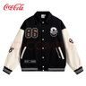 可口可樂（Coca-Cola）棒球服男春秋季PU皮夾克情侶外套 黑色 2XL (170-190斤)  曬單實拍圖