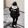 LDBE立領(lǐng)棉衣棉服女秋冬2025新款寬松保暖休閑美式復(fù)古面包服棉襖外套 黑色 S 曬單實拍圖