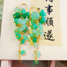 原創(chuàng  )輕奢新國風(fēng)油畫(huà)風(fēng)森系耳環(huán)漸變多彩耳飾長(cháng)款流蘇耳釘甜美風(fēng)新 綠水晶 珠寶級 曬單實(shí)拍圖