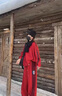 拓澀（TUOSE）時(shí)尚炸街運(yùn)動(dòng)服套裝女秋季寬松顯瘦套頭加絨衛(wèi)衣束腳闊腿褲兩件套 紅色 M (80-120) 曬單實(shí)拍圖