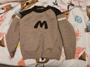 ASK JUNIOR男童毛衣秋百搭撞色插肩兒童內搭線(xiàn)衫針織衫 棕咖色 160  曬單實(shí)拍圖