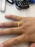 oein碎碎冰沙金戒指純沙金999假黃金戒指鍍金戒指男女結婚指環(huán) 【7號】透明展示盒裝 曬單實(shí)拍圖