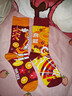 JIOESC2025新年蛇年本命年襪子女原創(chuàng  )中筒襪AB不對稱(chēng)鴛鴦潮襪紅色棉襪 恭喜發(fā)財 1雙 均碼 曬單實(shí)拍圖