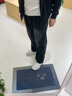 加長(cháng)牛仔褲男秋冬高個(gè)子超長(cháng)加絨加厚寬松直筒潮牌休閑特長(cháng)褲子男 TBH-113黑灰色加長(cháng)版 106-110CM XL 適合151-165斤 曬單實(shí)拍圖