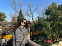 Teenie Weenie小熊牛角扣休閑短款毛呢大衣綿羊毛混紡連帽外套女裝 灰色 S (160) 曬單實(shí)拍圖