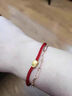 平安鎖手鏈男女黃金福鎖轉運珠本命年金包銀999紅手繩寶寶長(cháng)命鎖 平安鎖紅繩 曬單實(shí)拍圖