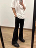 杉努微喇牛仔褲男春秋高街vibe美式潮牌寬松男生休閑百搭潮流直筒長褲 G150黑色 XL 曬單實拍圖