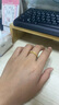 老廟黃金戒指足金素圈戒指卷草紋紫荊花女戒對戒送女友老婆節日禮物 15號【約3.3g】 曬單實(shí)拍圖