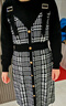 彩羊假兩件復古千鳥(niǎo)格針織連衣裙女秋冬2023新款顯瘦減齡毛衣裙子 黑色 XL 曬單實(shí)拍圖