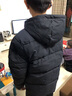 鴻星爾克（ERKE）童裝男女童冬季保暖上衣兒童中大童御寒連帽羽絨服正黑160 曬單實(shí)拍圖