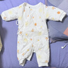 童泰新生嬰兒衣服連體衣夾棉秋冬季0-6月初生寶寶純棉加厚哈衣爬服 紫色花朵 59cm (建議1-3個月身高55-60cm) 曬單實拍圖