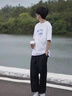 冰隱休閑褲男垂感寬松九分褲子秋季薄款修身小腳休閑褲男士直筒西裝褲 純色休閑西褲【黑】 M 曬單實(shí)拍圖