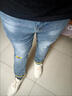 暢登牛仔褲男春夏款修身青少年小腳褲子男韓版休閑彈力破洞九分褲男褲 藍色 【7040】 30 曬單實(shí)拍圖