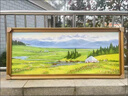 米聆手繪客廳高端油畫(huà)草原山水風(fēng)景畫(huà)歐式沙發(fā)背景墻裝飾畫(huà)辦公室掛畫(huà) 紅木色 油畫(huà)+180*90cm(外徑) 曬單實(shí)拍圖
