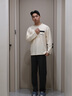 秋鹿睡衣男棉柔家居服套裝透氣舒適長(cháng)袖長(cháng)褲圓領(lǐng)套頭居家服 米色 XL 曬單實(shí)拍圖