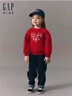 Gap女幼童復合仿羊羔絨愛(ài)心燈籠袖衛衣646768 紅色 110 cm(4-5歲)亞洲尺碼 曬單實(shí)拍圖